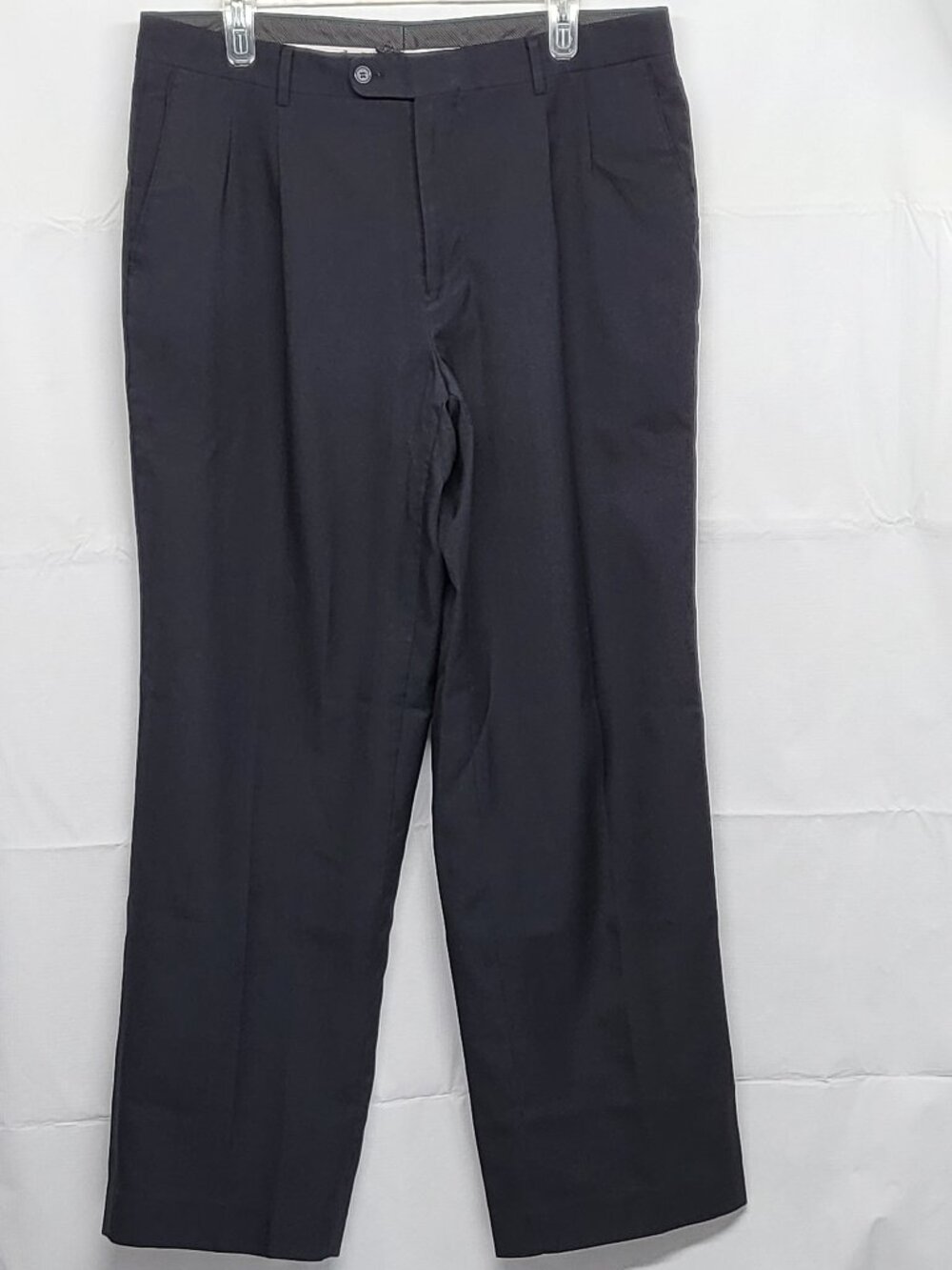 Paolo Giardini Mens Dress Pants 36 X 32 Pleated Lined Black Superior Polyester